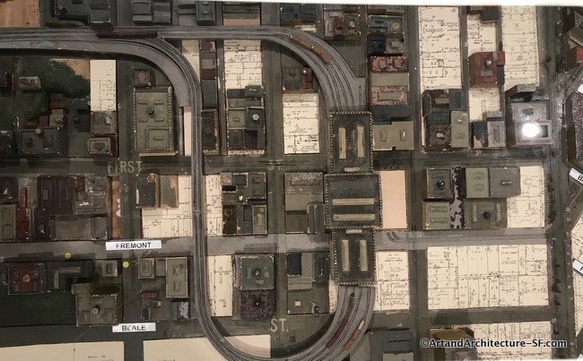The old Transbay terminal as shown on the map at SFMOMA