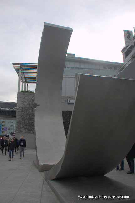 “Geneses” means “many beginnings,” and Corday sees her sculpture as begun but never finished. The finish will be continuously applied by the weather and the hand prints of passersby.